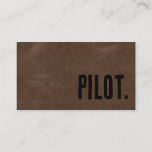 Premier Brown Faux Leather Pilot Business Card