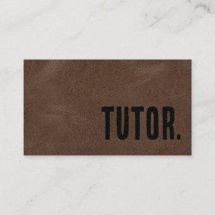 Premier Brown Faux Leather Tutor Business Card