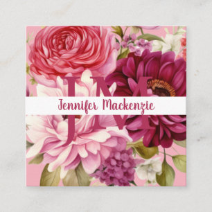 Premier Chic Bright Pink Floral Business Card
