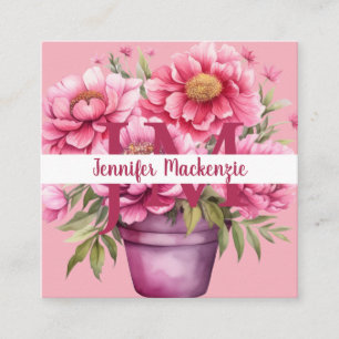 Premier Chic Bright Pink Floral Business Card