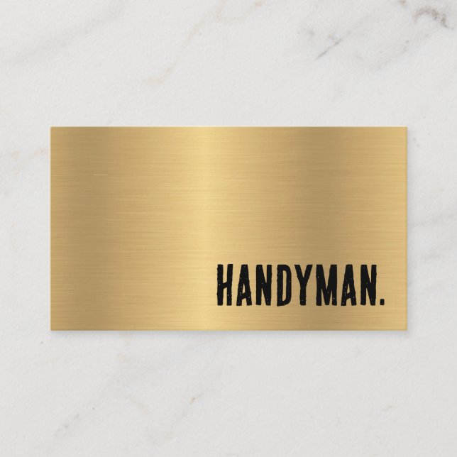Premier Faux Gold Handyman Business Card (Front)