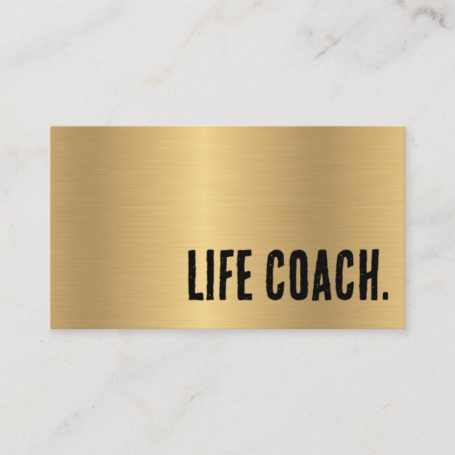 Premier Faux Gold Life Coach Business Card (Front)
