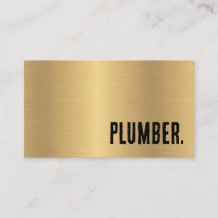 Premier Faux Gold Metallic Plumber Business Card