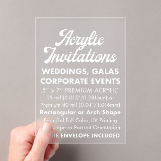 Premium 40 Mil Frosted Acrylic Invitation