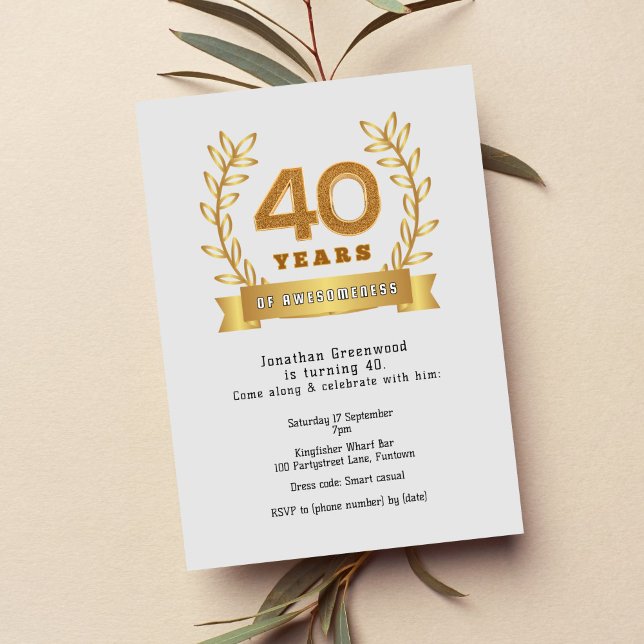 Premium '40 years of awesomeness' light gold (Creator Uploaded)