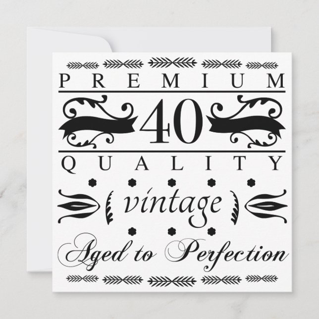 Premium 40th Birthday Card (Front)