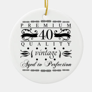 Premium 40th Birthday Ceramic Tree Decoration