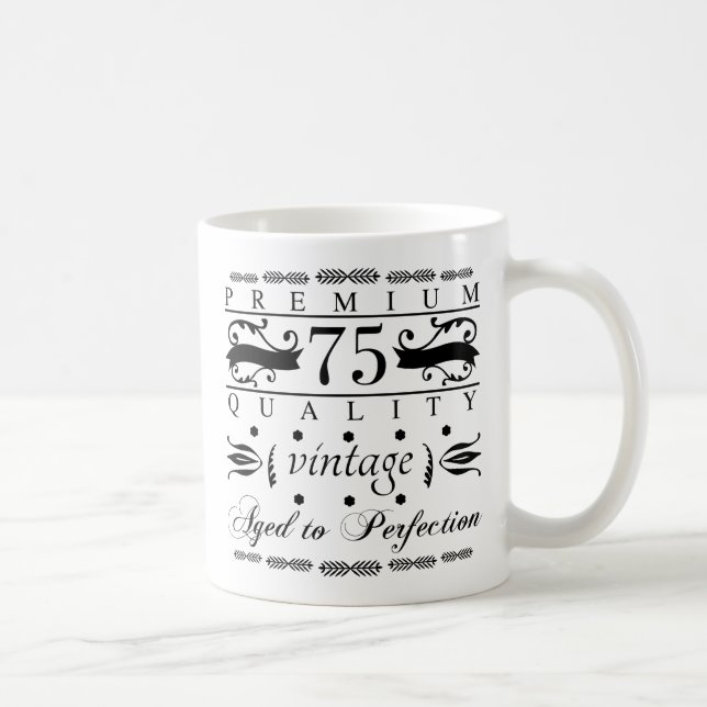 Premium 75th Birthday Coffee Mug (Right)