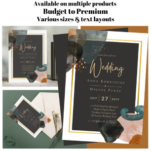 Premium Abstract Earth Modern Art Wedding  Invitation