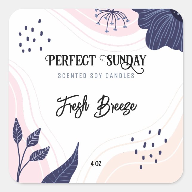 Premium Abstract Soy Candle Labels (Front)