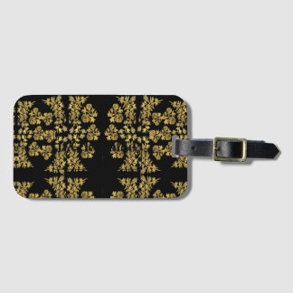 Premium Aesthetic Golden Floral pattern Luggage Tag