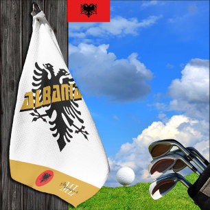 Premium Albania Patriotic Golf & Albanian Flag Towel