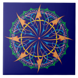 Premium Artistic Oceanic Spiral Design Tile