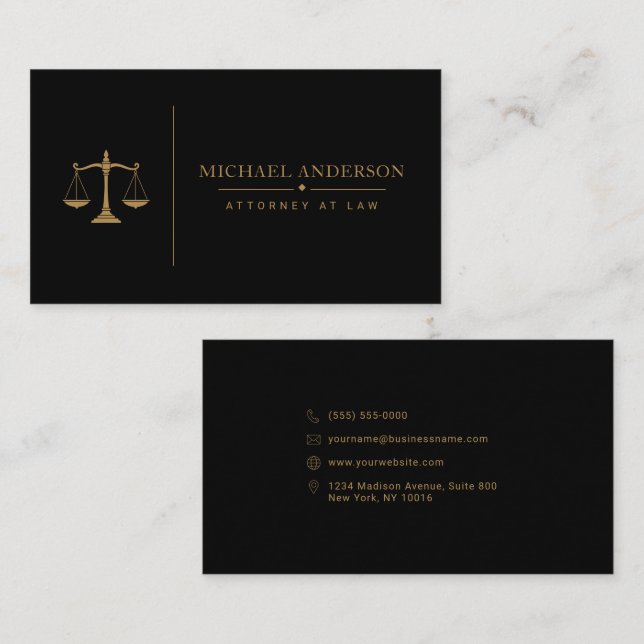 Premium Attorney Template Business Card (Front/Back)