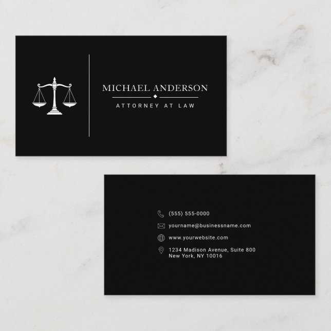 Premium Attorney Template Business Card (Front/Back)