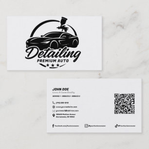 Premium Auto Detailing Car Body Shop Modern Business Card