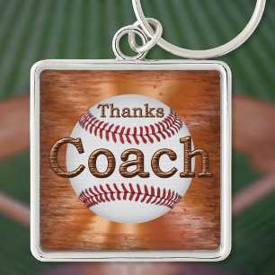 Premium Baseball Keychains GRUNGE "Thanks Coach"