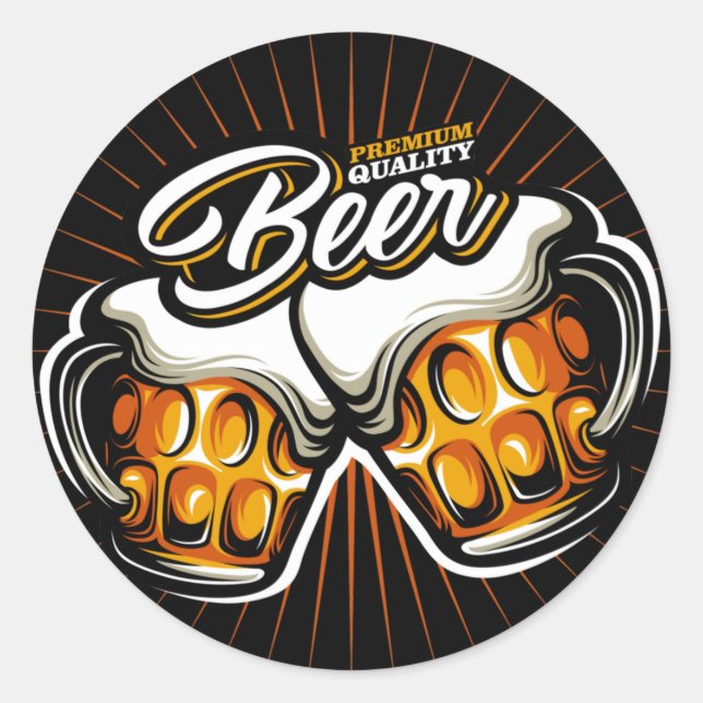 Premium Beer  Classic Round Sticker (Front)