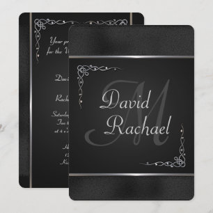 Premium Black and Silver Wedding Invitations