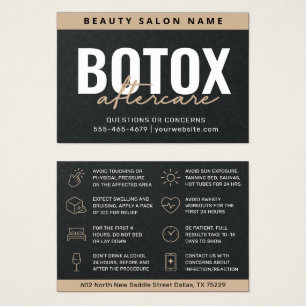  Premium Black Botox Aftercare Instruction Card