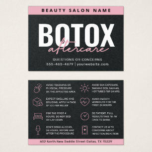  Premium Black Botox Aftercare Instruction Card