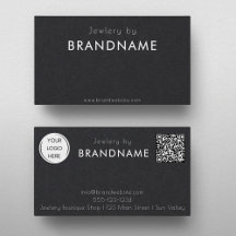 Premium Black Custom Logo QR-code Business Card