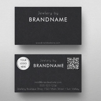 Premium Black Custom Logo QR-code Business Card