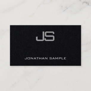Premium Black Elegant Monogram Modern Simple Luxe Business Card