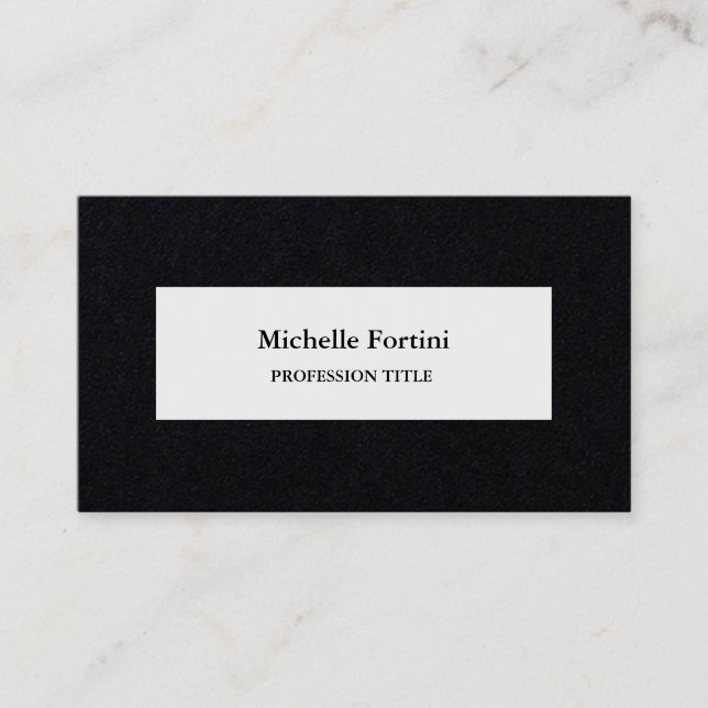 Premium Black Elegant Plain Minimalist Business Card (Front)