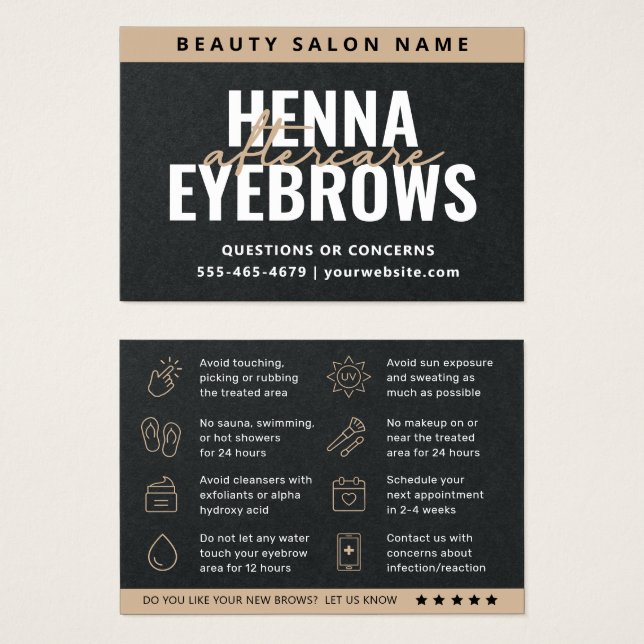 Premium Black Eyebrow Tint Henna Brows Aftercare  (Front & Back)