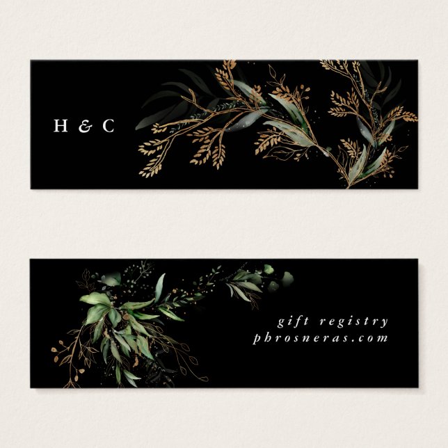 Premium Black Gold Botanical Eucalyptus Greenery (Front & Back)