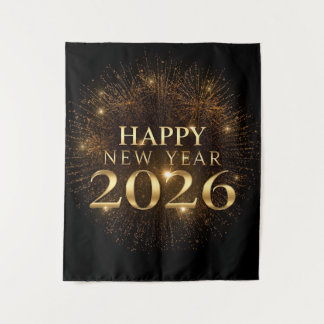 premium black gold happy new year party backdrop tapestry