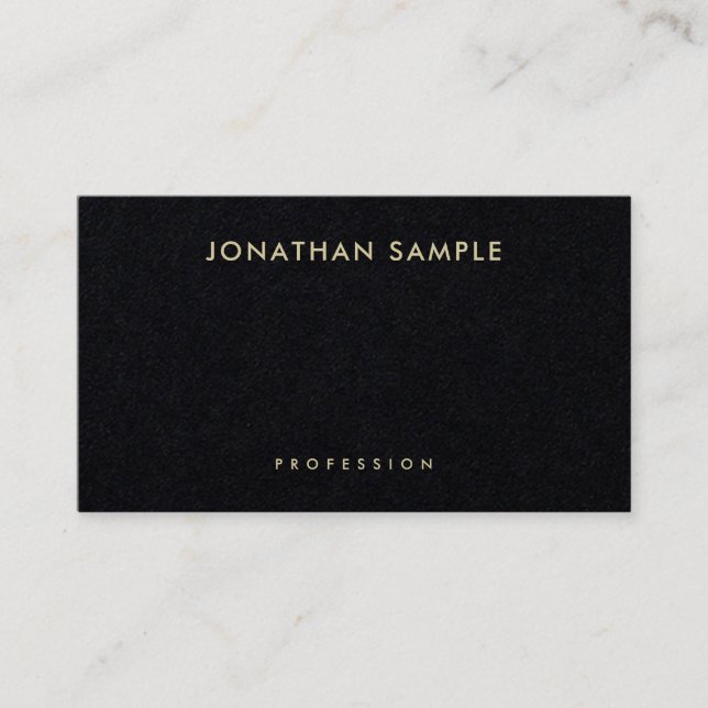 Premium Black Gold Modern Minimalist Elegant Sleek Business Card (Front)