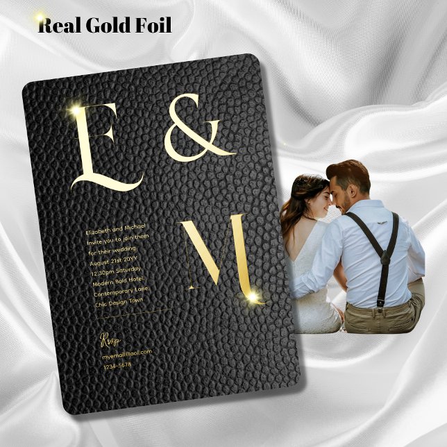 Premium Black Gold Monogram Photo Leather Look (Creator Uploaded)