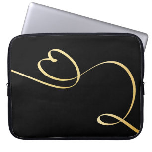 Premium Black Gold Tech Style Laptop Sleeve