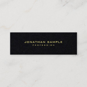 Premium Black Gold Text Elegant Minimalist Modern Mini Business Card