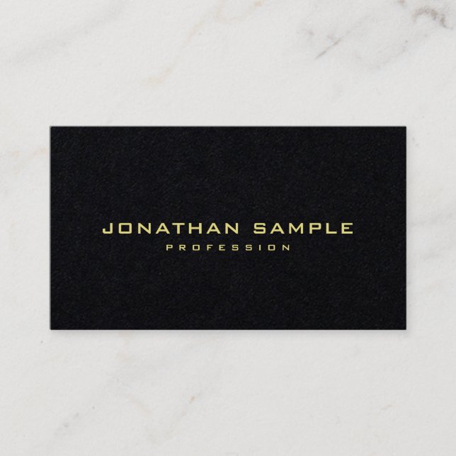Premium Black Gold Text Modern Elegant Minimalist Business Card (Front)