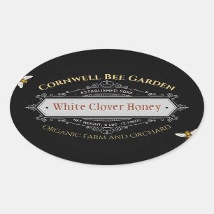 Premium Black Label Vintage Honey Jar Stickers