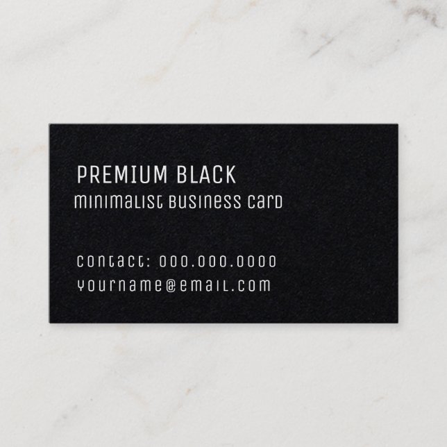 premium black minimalist elegant business card (Front)
