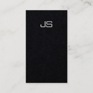 Premium Black Modern Elegant Monogram Vertical Business Card