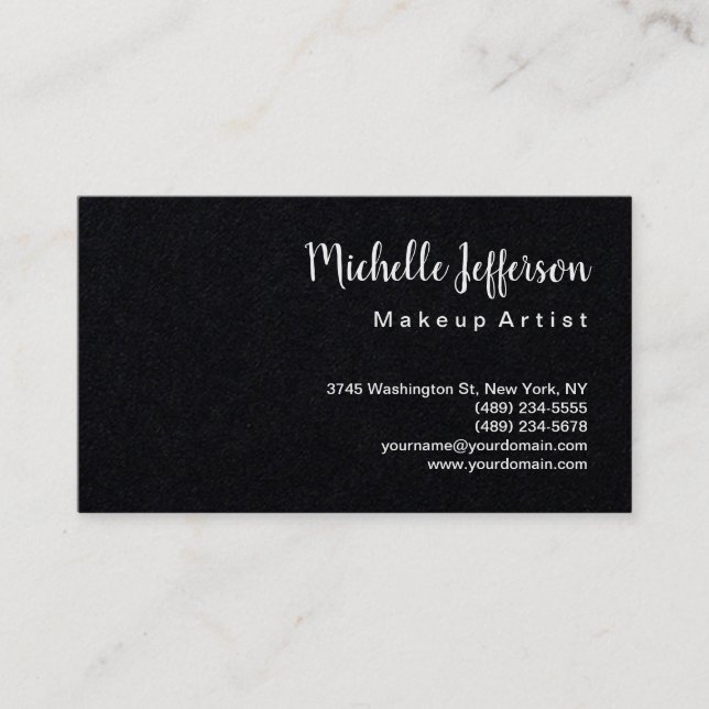 Premium Black Modern Professional Business Card (Front)