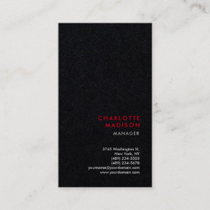 Premium Black Modern Trendy Minimalist Plain Business Card