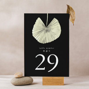 Premium Black Onyx Pampas Grass Tropical Table Number