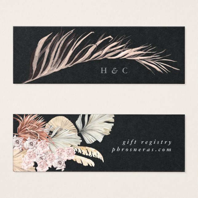 Premium Black Pampas Grass Floral Jungle Wedding (Front & Back)
