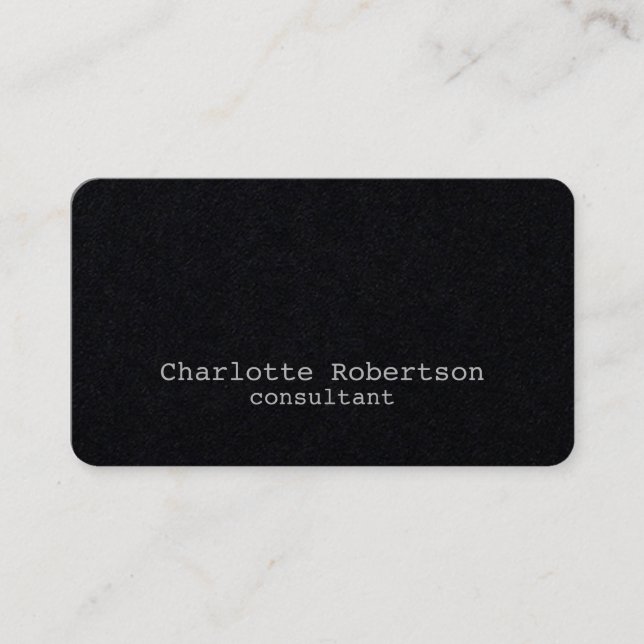 Premium Black Plain Creative Modern Consultant Business Card (Front)