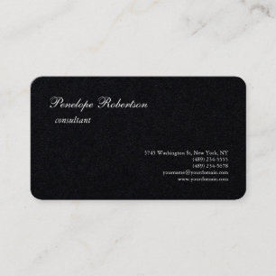 Premium Black Plain Minimalist Classical Design Business Card