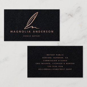Premium Black Rose Gold Foil Quill  Business Card