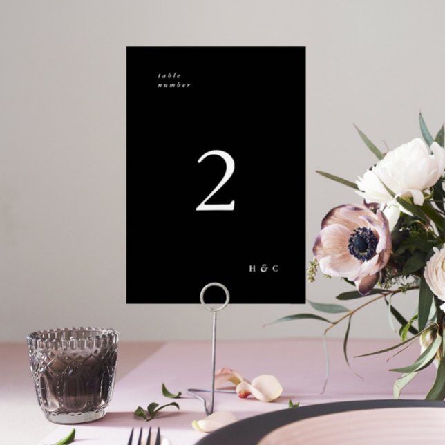 Premium Black Simple Plain Modern Wedding Table Number (Creator Uploaded)