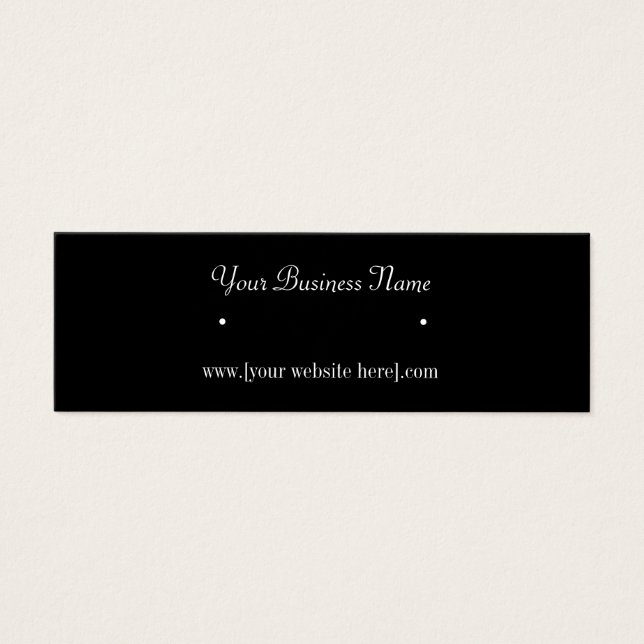 Premium Black Skinny Earring Business Cards (Front)