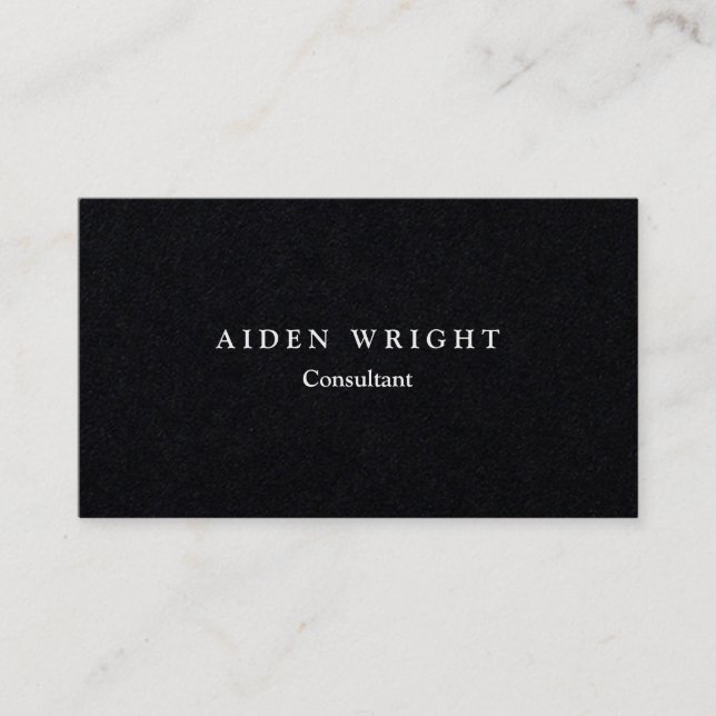 Premium Black Stylish Modern Minimalist Plain Business Card (Front)